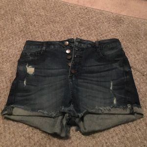 High waist denim shorts